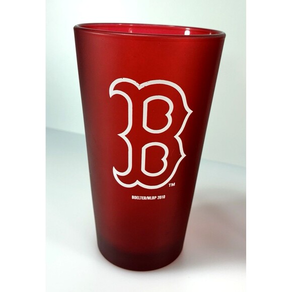 Boelter Boston Red Sox Frosted Red Glass 16oz Pint Glass MLBP 2010 Set of 3 - Picture 2 of 10